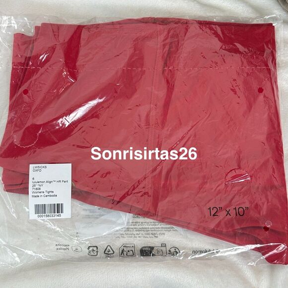 NWT Lululemon  Align HR Pant 25” Legging Size 6 Oxford Red Lunar New Year 2026 - Picture 15 of 15